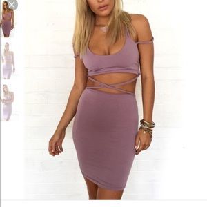 Purple dress sabo skirt cross back amara set lilac